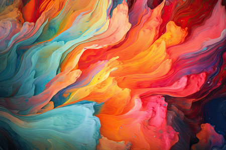 cascade of abstract colors flowing like a river, creating a mesmerizing display of fluidity and motionの素材