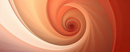 Panorama of elegant minimalistic background with a single spiral, evoking a sense of harmony and evolutionの素材