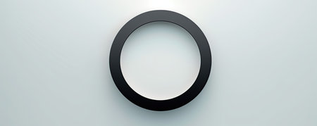 Panorama of clean and minimalistic background with a centered circle, representing simplicity and wholenessの素材