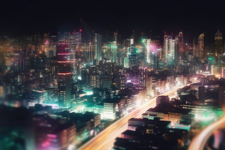 Abstract Blurred Lights in City Night Background Wallpaperの素材