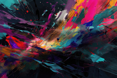 Abstract Frayed Edges of Digital Art in Bold Colorsの素材