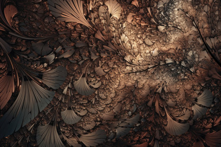Chaos fractal pattern with intricate details and contrasting tones that create a sense of dynamic movement and complexityの素材