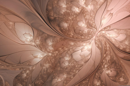Ethereal fractal pattern with soft curves and delicate tones that evoke a sense of otherworldly beauty and mysteryの素材