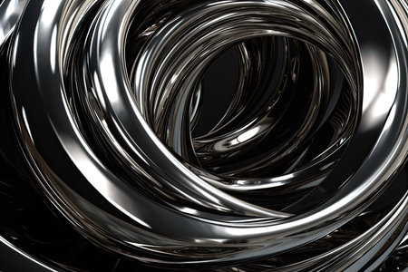 Futuristic spiral shapes with a metallic finish, giving a high-tech and modern feelの素材