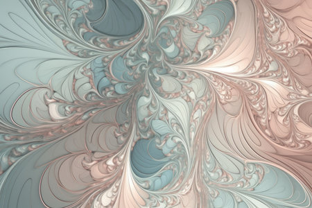 Graceful fractal pattern with organic curves and soothing pastel tones that create a sense of calm and tranquilityの素材