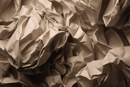Minimalist crumpled paper texture with neutral tonesの素材