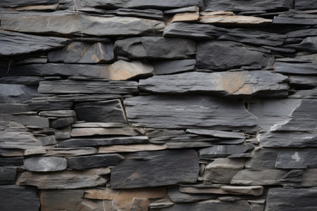 Rough and irregular gray slate with rugged surface and bold textureの素材