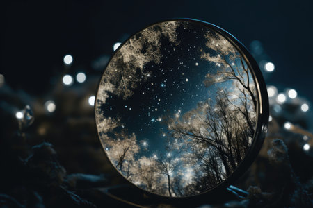Sparkling Mirror Reflections of a Starry Night Skyの素材