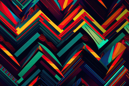 Vibrant Zigzag Patterns in Bold Colorsの素材