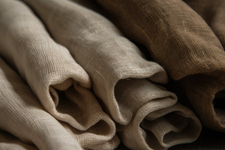 Soft and Textured Linen Fabric with Subtle Weave Patterns in Earthy Colorsの素材