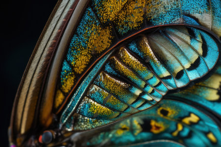 Vibrant and intricate details of a butterfly's wings captured in stunning macro photographyの素材