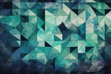 Wallpaper of a Geometric Mosaic Tiles in Cool Tonesの素材