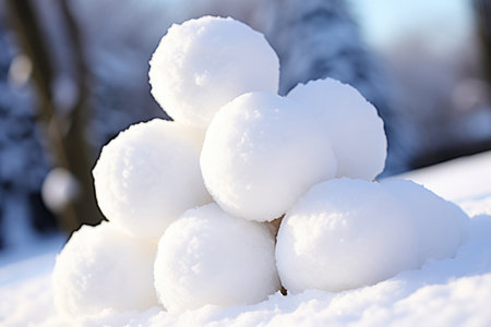 A Mountain of Snowballs Prepared for a Joyous Christmas Day Snowball Battleの素材