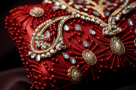 Detailed Shot of a Beaded Party Clutch Bag Ready for New Year's Eve Festivitiesの素材