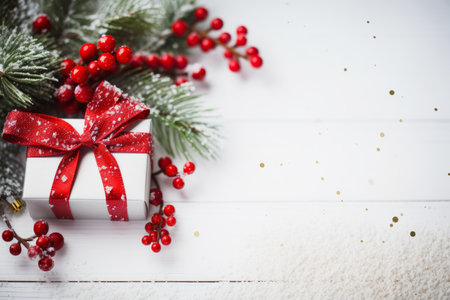 A Warm 'Thank You' Note Embellished with Christmas Decorations and Set Against a Wintry Backdropの素材