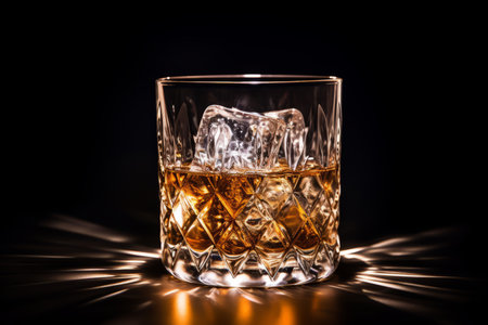 The Sparkle of Ice Cubes in a Cocktail Glass Capturing the Festive Spirit of New Year's Eveの素材