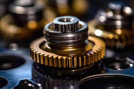 Macro Shot of Industrial Lubricants on a Gear Systemの素材