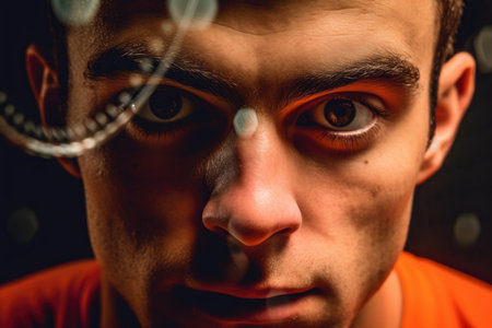 A racquetball player's eyes, laser-focused on the ball, embodying the concentration required in the sportの素材
