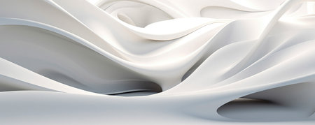 An abstract display of white abstract lines and curves against a backdrop of clean, minimalist environmentsの素材