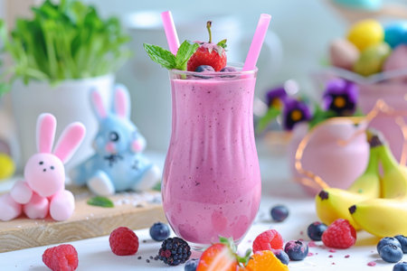 Deliciously Wholesome Easter-Themed Smoothie Recipes: A Colorful and Nutritious Way to Celebrate the Holiday Seasonの素材