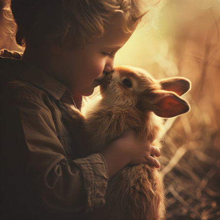 A Heartwarming Scene of Unity and Compassion: A Family Dedicates Their Easter Weekend to Volunteering at a Local Shelterの素材
