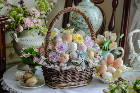 Easter Morning Surprise: Handcrafted, Personalized Easter Baskets Overflowing with Love and Treats for Every Family Memberの素材