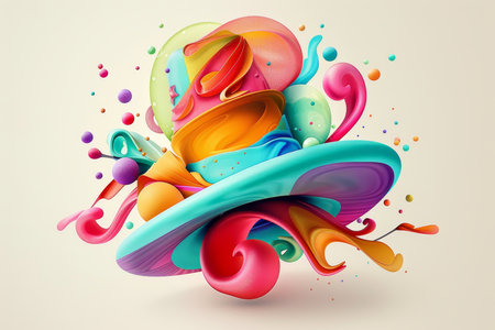 Easter Fantasy: A Playful Hat Crafted from Vibrant Abstract Shapesの素材