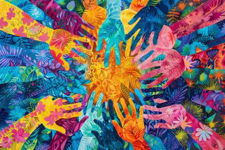 Easter Harmony: A Colorful Mosaic of Community Bonds and Seasonal Unityの素材