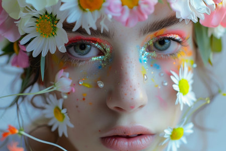 Easter Joy Embodied: A Youthful Celebration Through Creative Spring-Themed Makeupの素材