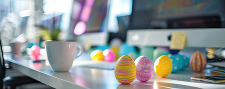 Office Shenanigans: The Great Easter Egg Hunt Among Workstations, Bringing Laughter and Team Bondingの素材