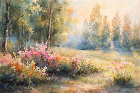 Pastel Dreams of Easter: A Watercolor Journey Through Spring's Gentle Embraceの素材