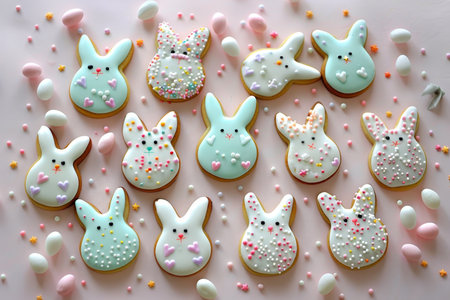 Spring into Easter with these creatively decorated bunny-shaped cookiesの素材