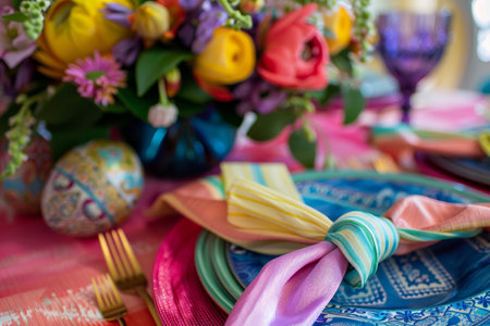 Spring Festivity on a Plate: How Ribbon-Tied Easter Napkins Add Charm to Your Holiday Tableの素材
