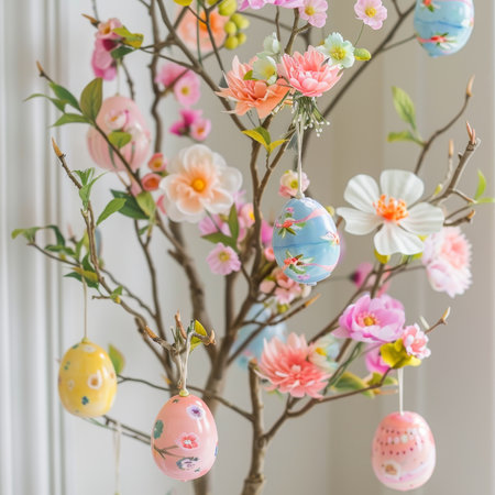 A Step-by-Step Guide to Making Your Own Festive Easter Egg Tree Decoration at Homeの素材