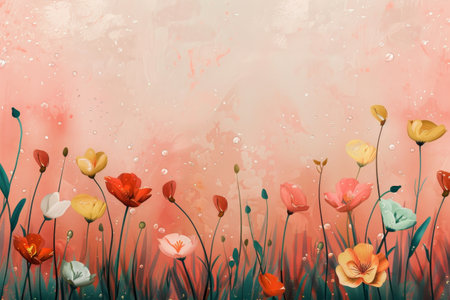 Spring Showers Blessing Easter Blooms: A Minimalist Vision of Seasonal Rejuvenationの素材