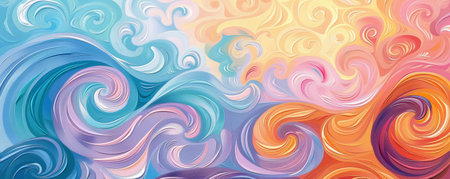 A Dreamy Easter Canvas: Soft Colors Swirling in a Festive Celebration of Springの素材