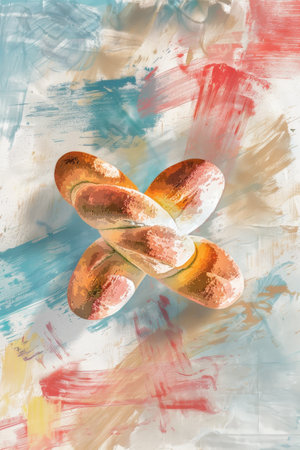 Celebrating Easter with a Twist: Hot Cross Buns Reimagined as Stylized Abstract Crossesの素材