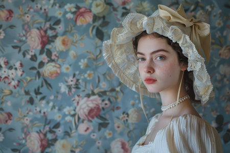 Heritage and Beauty Combined: A Festive Easter Moment with a Woman in Historical Attireの素材