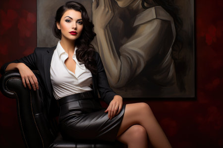 Empowered Elegance: A Captivating Portrait of a Confident, Professional Woman in Office Attireの素材