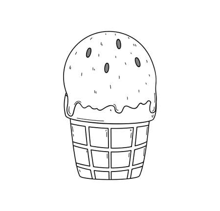 Hand drawn ice cream doodleのイラスト素材