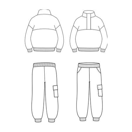 Vector illustration of boy s sport suit sweatshirt and joggersのイラスト素材