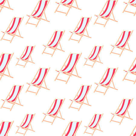 seamless pattern with beach lounge
