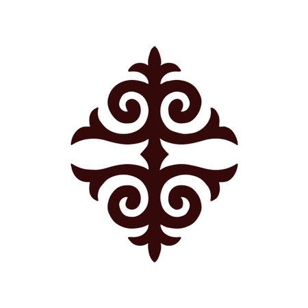 Kyrgyz Kazakh Ethnic Ornament Traditional Central Asian Vector Motifのイラスト素材