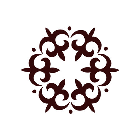 Kyrgyz Kazakh Ethnic Ornament Central Asian Traditional Decorative Vector Patternのイラスト素材