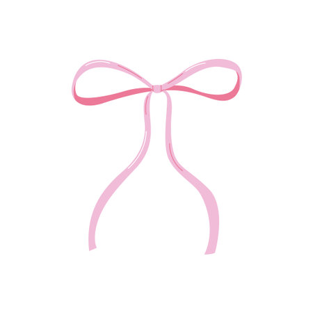 Pink Cute Ribbon Bow Vector Illustrationのイラスト素材