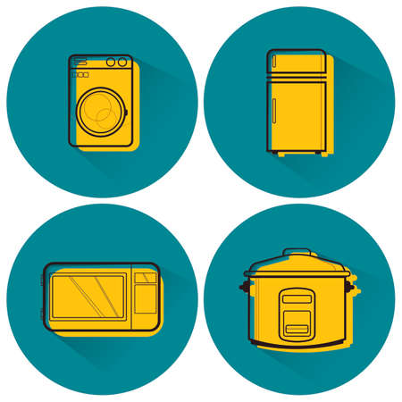Home Appliances Set Vector Iconのイラスト素材