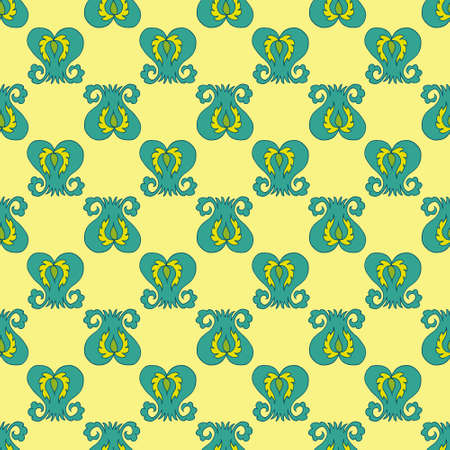Tatar floral pattern. Stylized flower pattern. Vector illustration.のイラスト素材