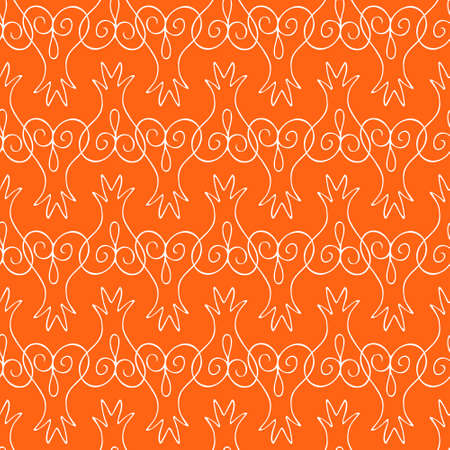 Tatar floral pattern. Stylized flower pattern. Monochrome vector illustration.のイラスト素材