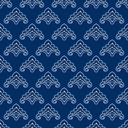 Tatar floral pattern. Stylized flower pattern. Monochrome vector illustration.のイラスト素材