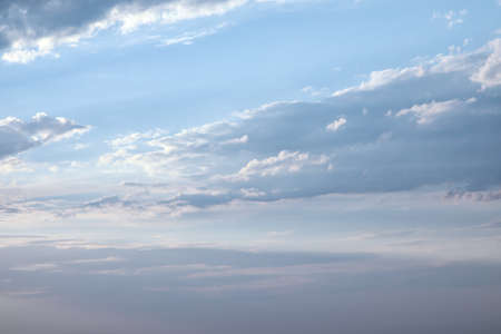 close-up blue sky with white cloudsの写真素材